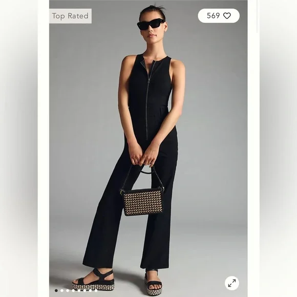 Anthropologie THE NAOMI WORKWEAR JUMPSUIT BY MAEVE size 8 tall. - Picture 5 of 16